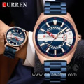 2021 CURREN 8403 Luxury Quartz Men Watches Creative Design Golden Luminous Stainless Steel Band Wristwatches for Male